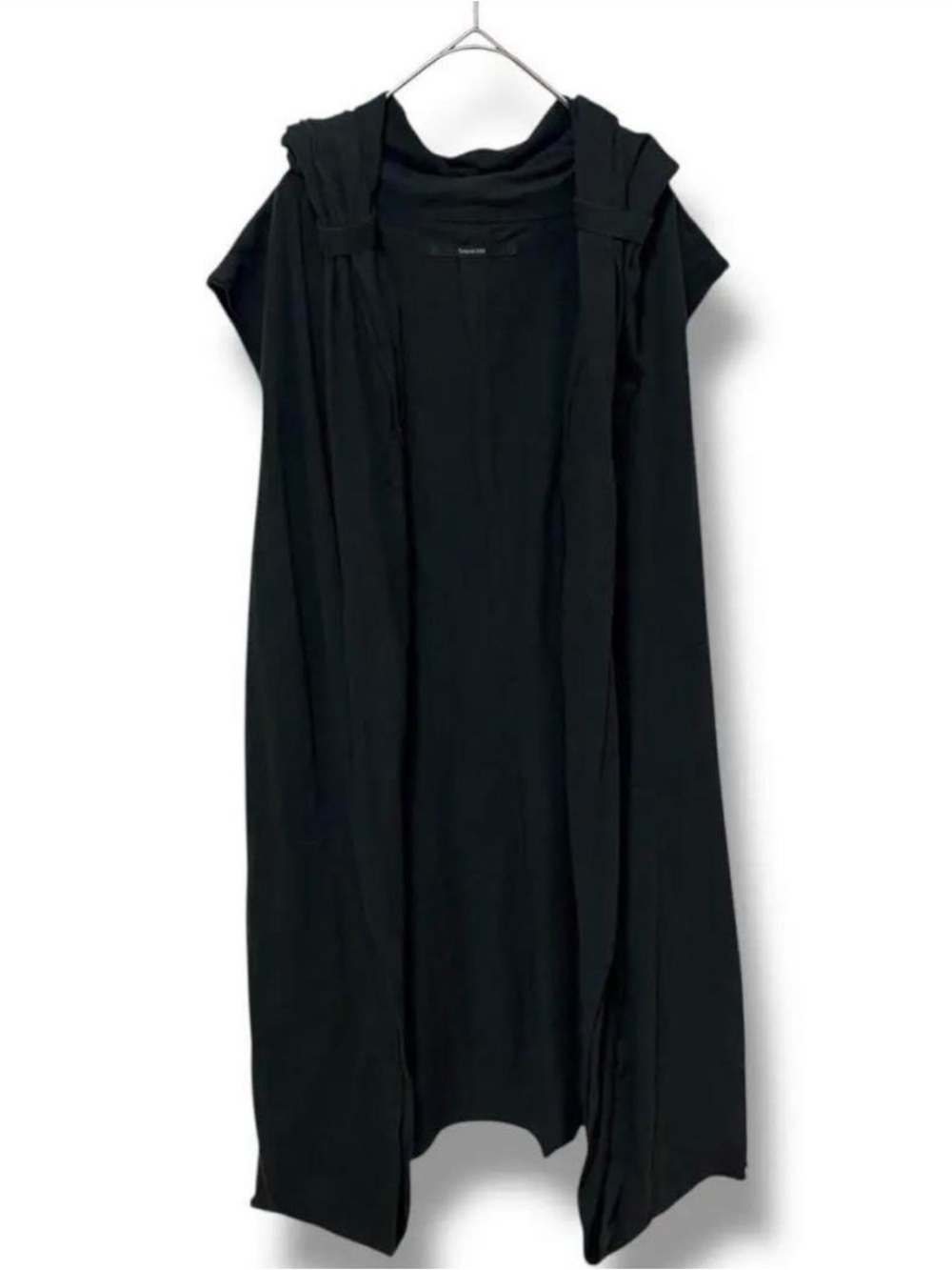Yasuyuki Ishii Black Hooded Long Vest / Duster